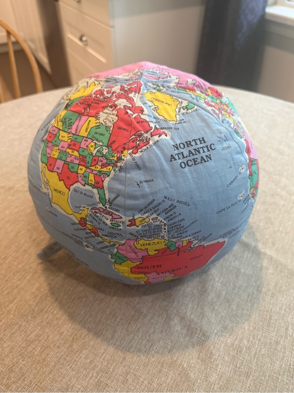 $5 When Bundled - World Map Fabric Globe